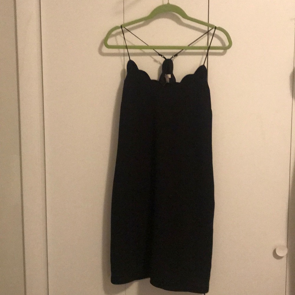 J.Crew Scalloped Black Work Dress
